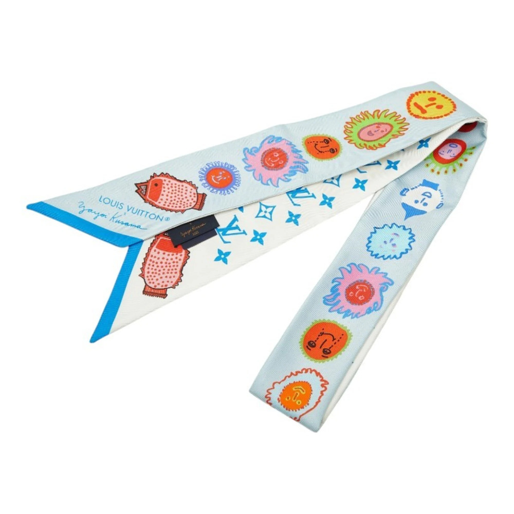 Louis Vuitton x Yayoi Kusama Bandeau BB Face Scarf M78313 Blue Multicolor Sil...